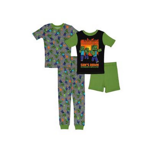 Minecraft Little Boys 4 Piece Cotton Pajama Set