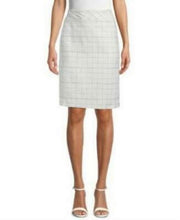 Kasper Women's Petites Jacquard Plaid Pencil Skirt White,Size 14P