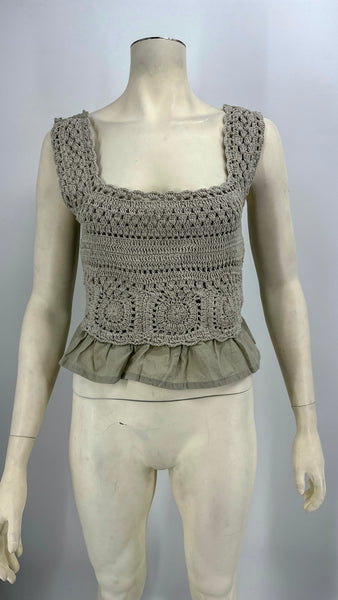 Rebellion Again Womens Crochet Knit Top, Size Medium