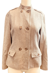 Liz Claiborne Women's Jacket Chocolate Brown and Tan, Size 6