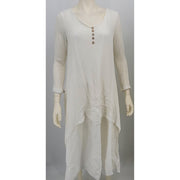 ANSELF Womens Layered Dress Boho Long Sleeve white Size Medium Lagenlook
