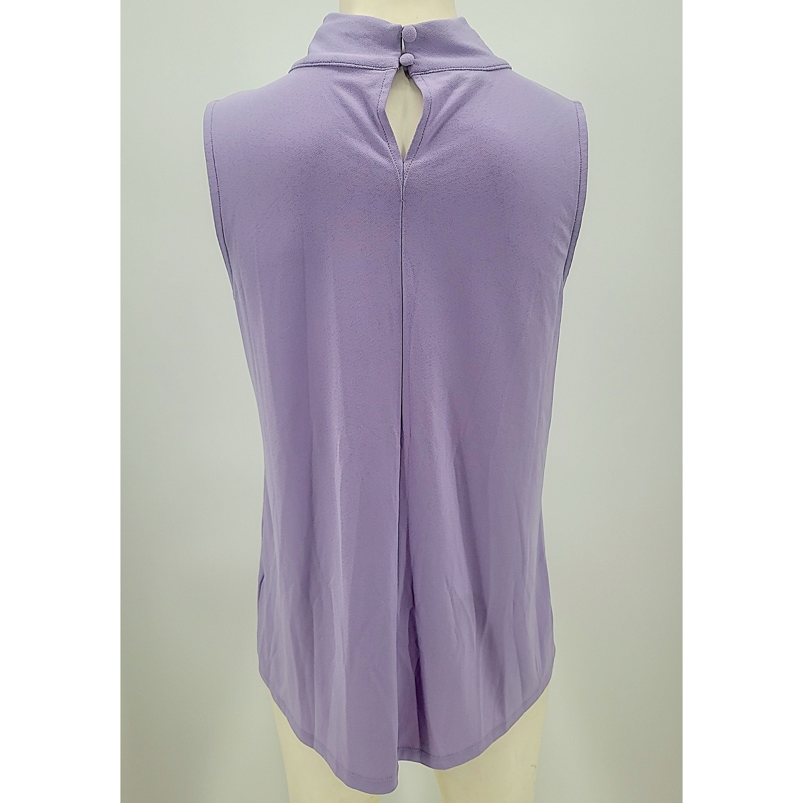 Alfani Women's Purple Twisted Keyhole Blouse, Size Medium