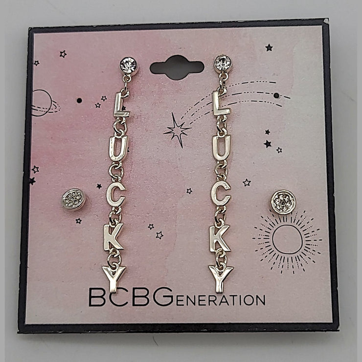 BCBG Silver-Tone 2-Pc. Set Crystal  Earrings