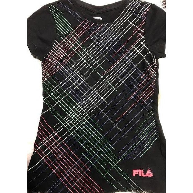 FILA SPORT Girls Tee T-shirt Black, Size 7/8