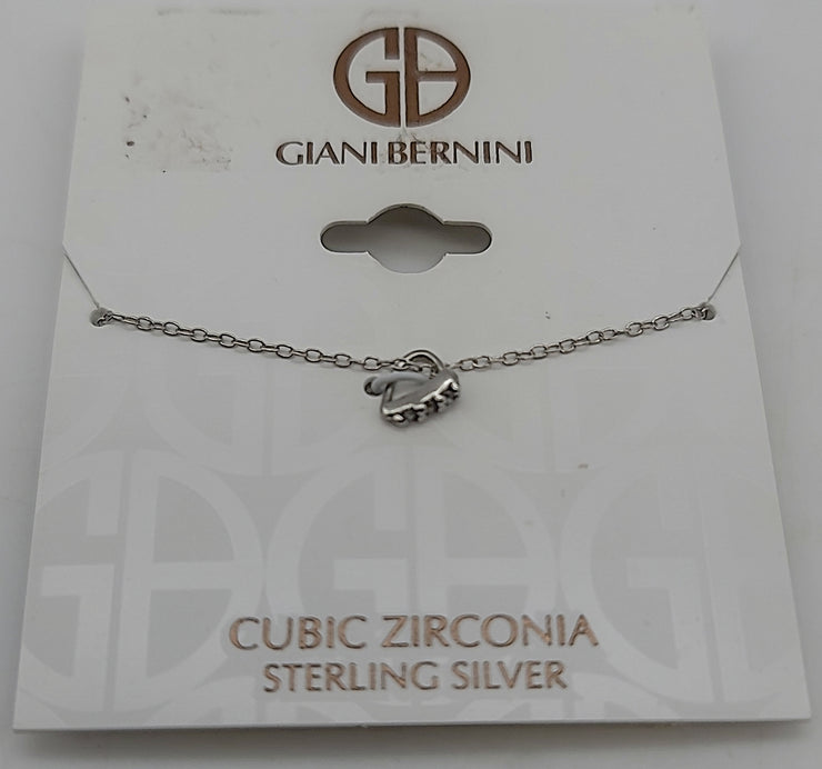 Giani Bernini Cubic Zirconia Heart Pendant Necklace In Sterling Silver
