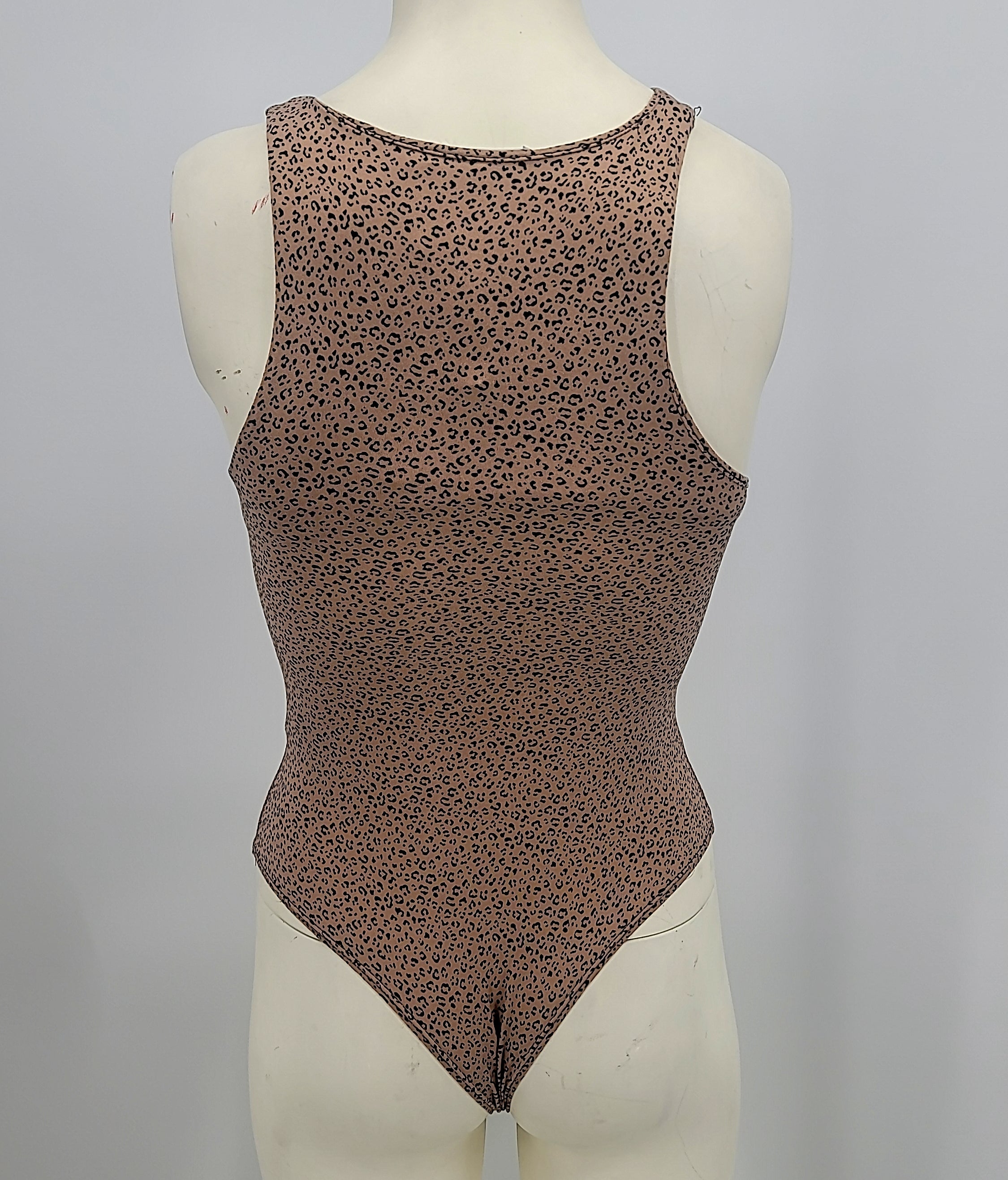 Gaze DTLA Womens Leopard Print Bodysuit, Size XS