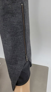 Lysse Leggings Kent Ponte Vegan Leather Legging Gray /Black Size Small
