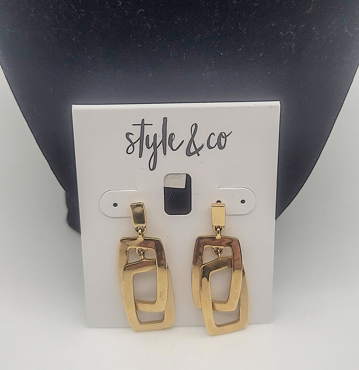 Style and Co Hammered Orbital Drop Earrings