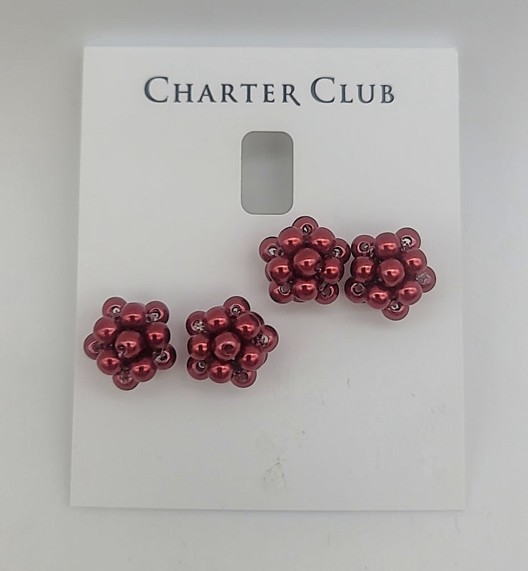 Charter Club Gold-Tone 2-PC. Set Colored Imitation Pearl Stud Earrings
