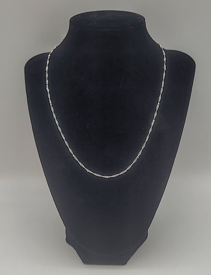 And Now This Silver Plated Box Link 18″ Chain Necklace