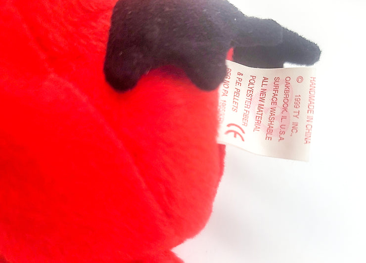 Ty Beanie Babies – Mac the Cardinal, P.V.C. Pellets With 12 Errors