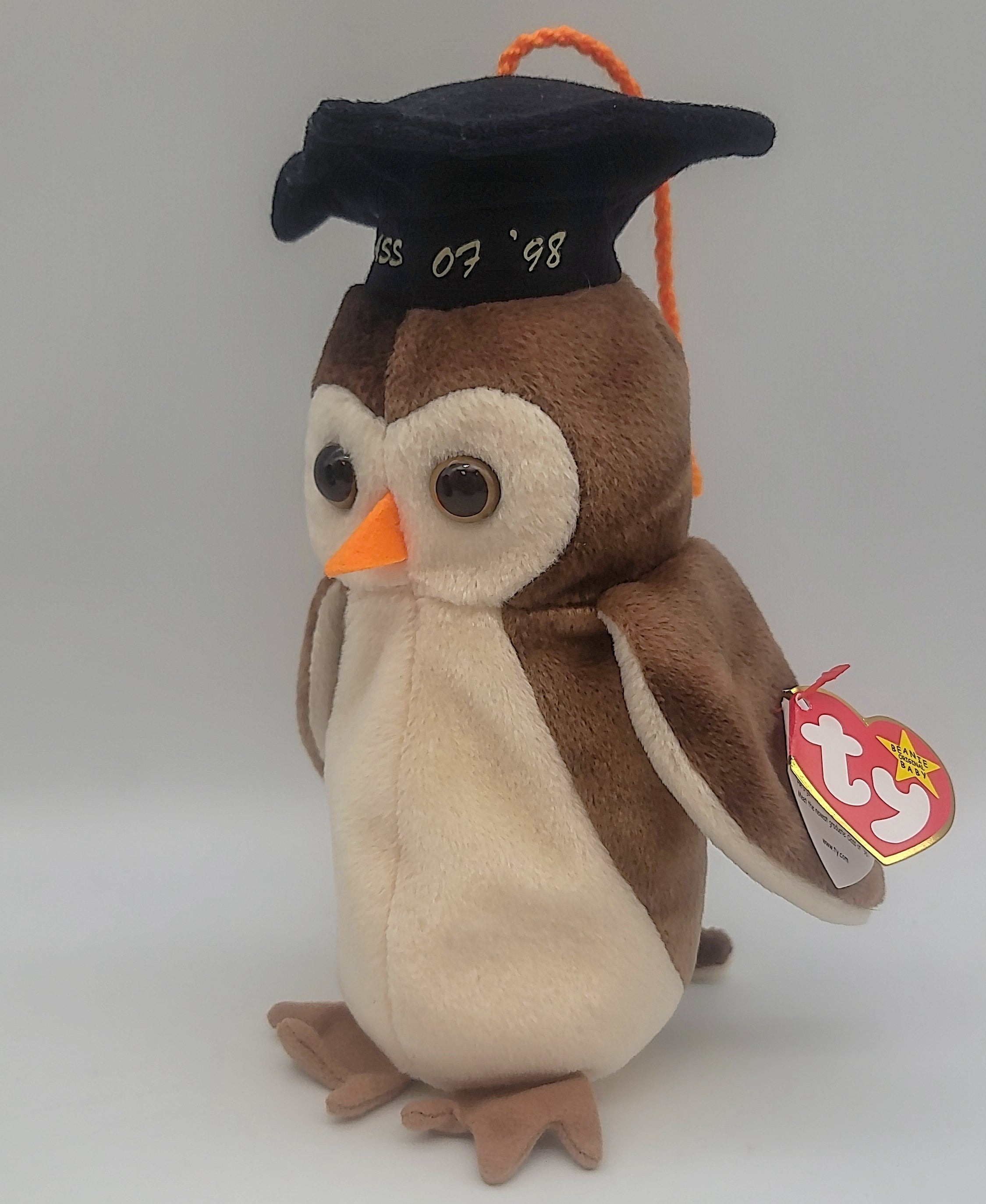 Collectible 1998 Ty Beanie Baby Wise Graduate Owl Class of 98