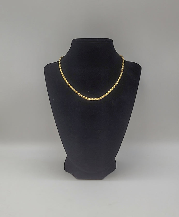 Inc International Concepts Womens Metallic Gold-Tone Woven Textured Collar Neck