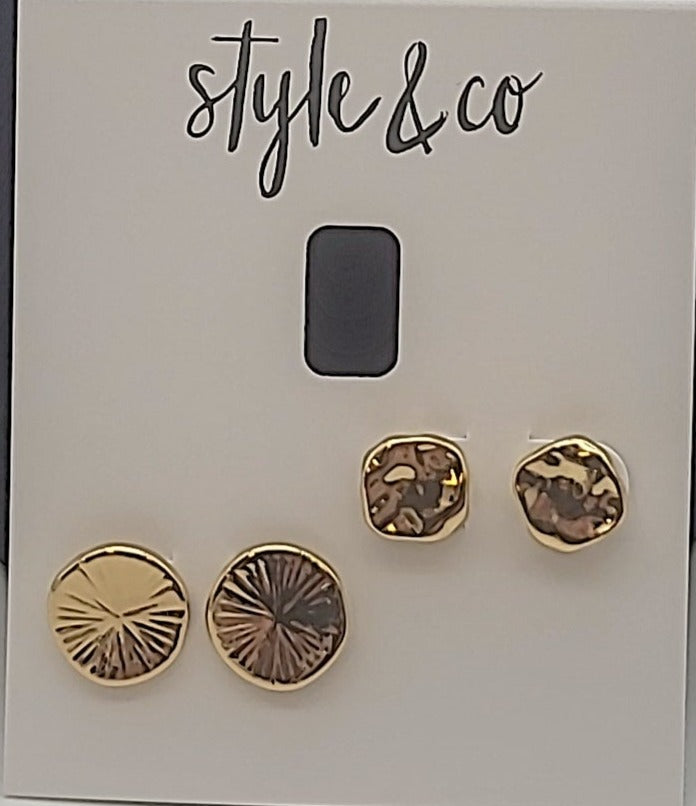 Style and Co Gold Tone 2-PC. Set Disc Stud Earrings