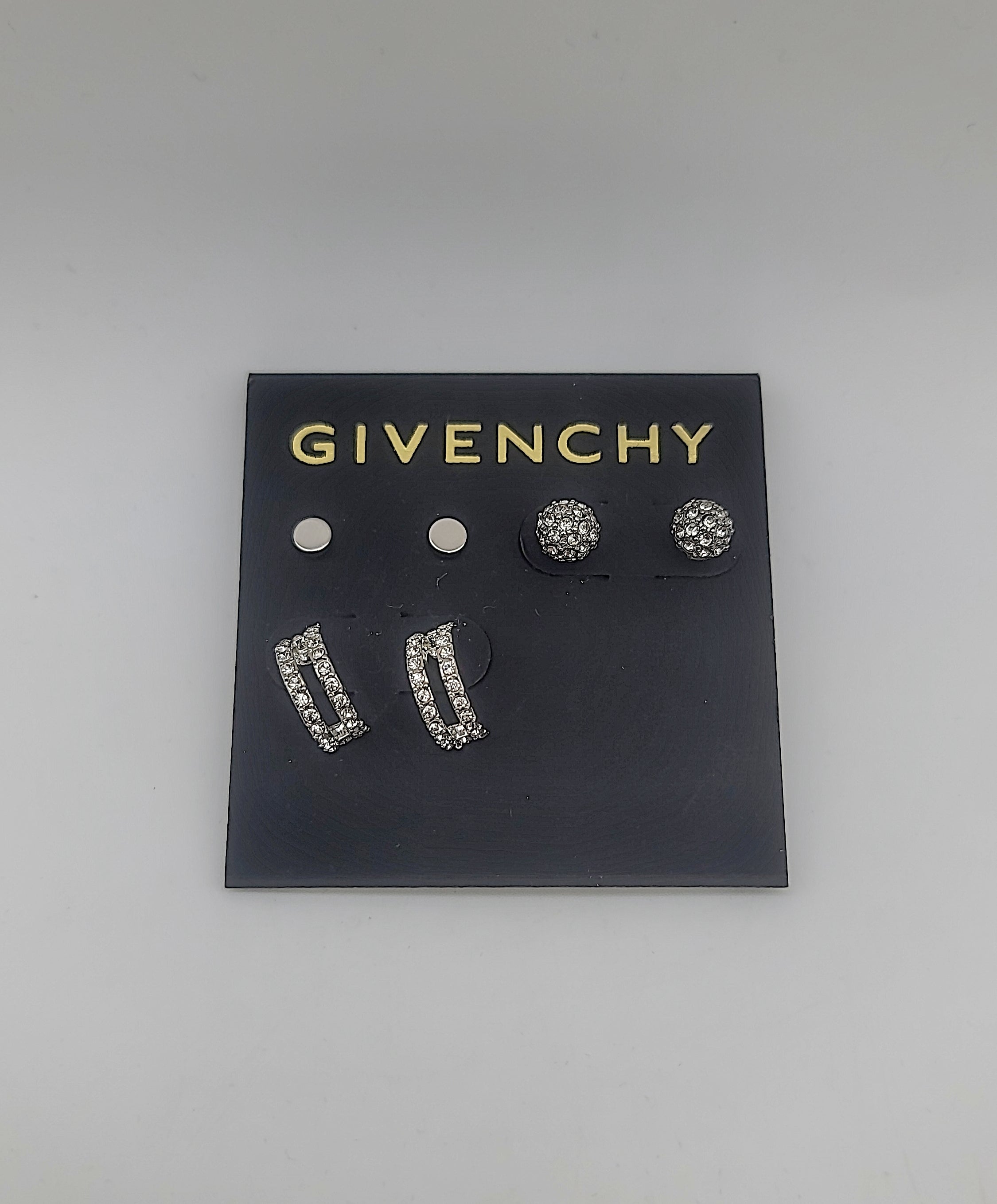 Givenchy 3-PC. Set Crystal & Hoop Earrings – Rhodium