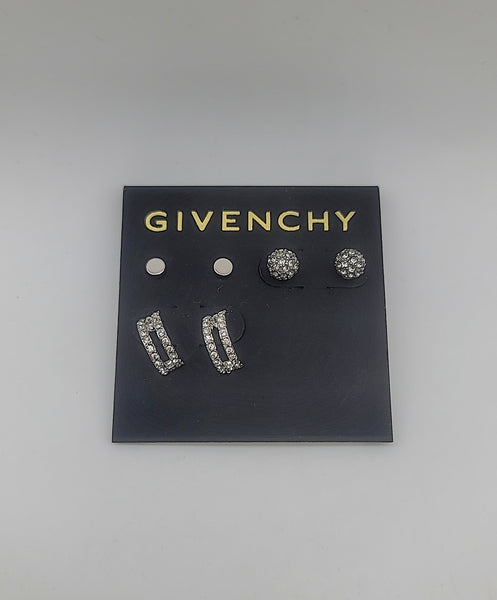 Givenchy 3-PC. Set Crystal & Hoop Earrings – Rhodium