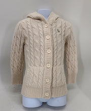 Abercrombie and Fitch Girls Hooded Cable Knit Cardigan Sweater, Size Small