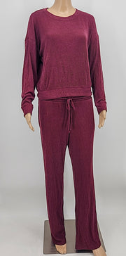 Alfani Ribbed Wide Leg Pajama Set