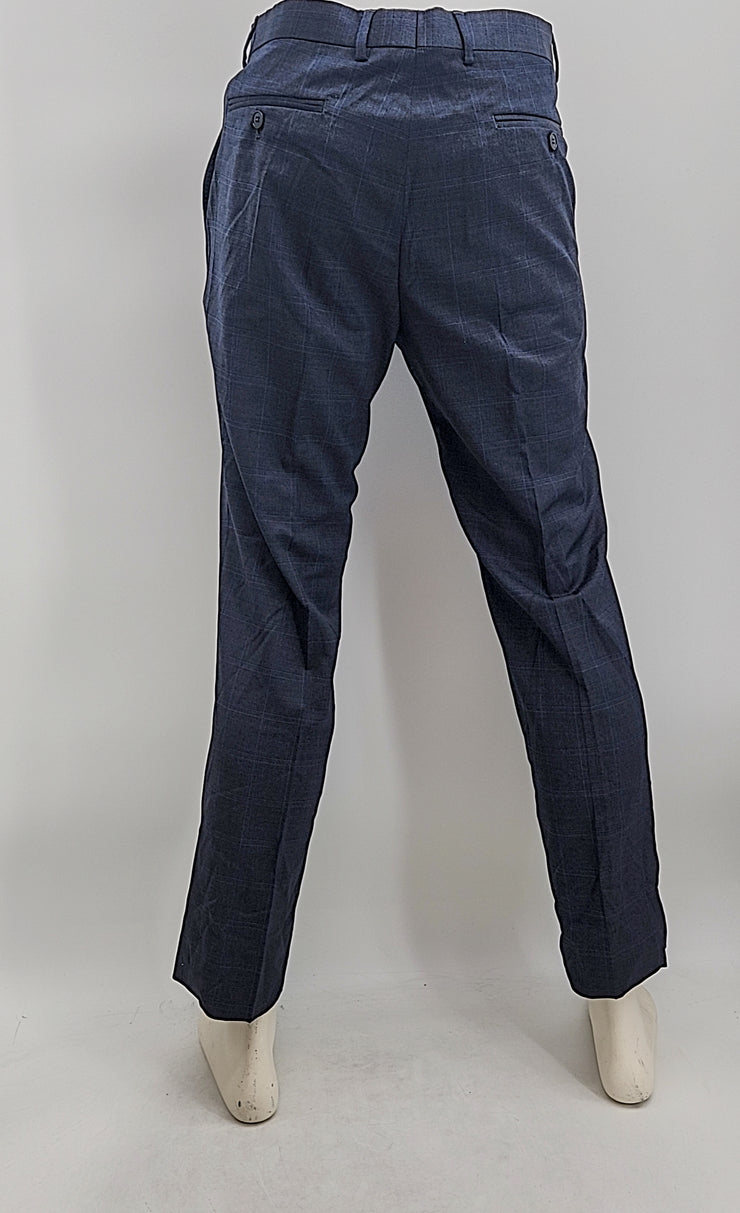 Ax Armani Exchange Mens Blue Windowpane Wool Suit Separate Pants, 34X30