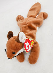 Ty Beanie Baby Sly the Fox (White Belly) With Errors
