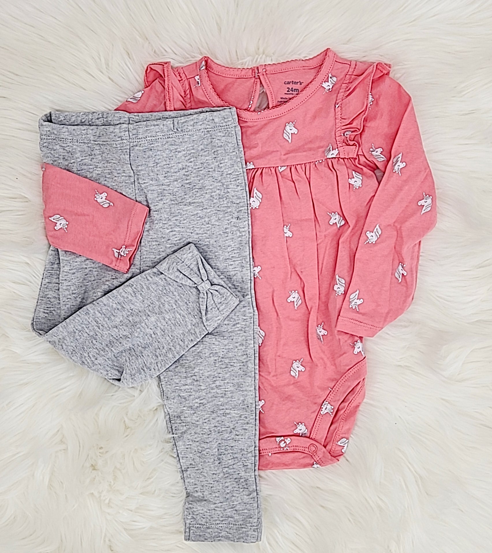 Carter's Baby Girls 2-Pc. Bodysuit and Leggings Cotton Set