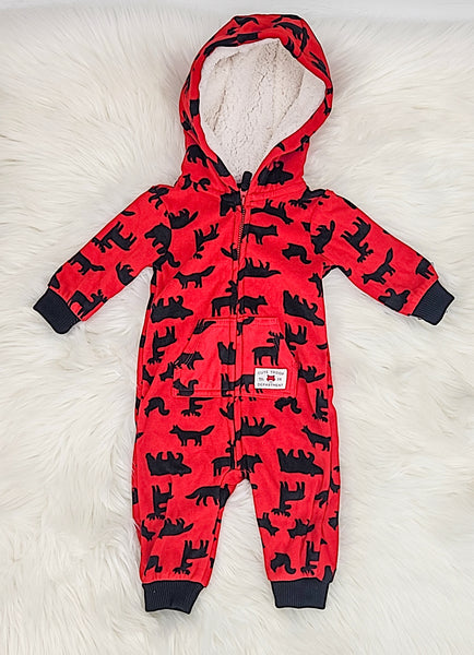 Carter's Baby Boys Hooded Fleece Jumpsuit