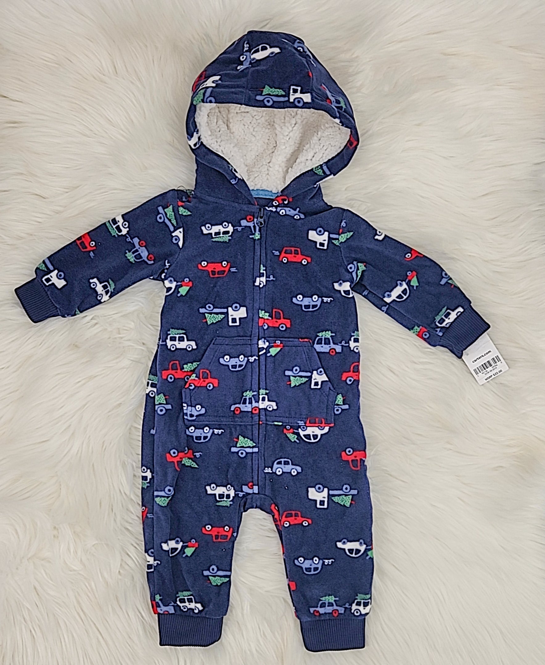 Carter's Baby Boys Hooded Fleece Jumpsuit