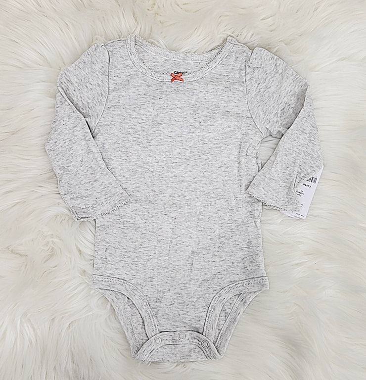 Carters Baby Girl Long Sleeve Bodysuit - 9M/Gray