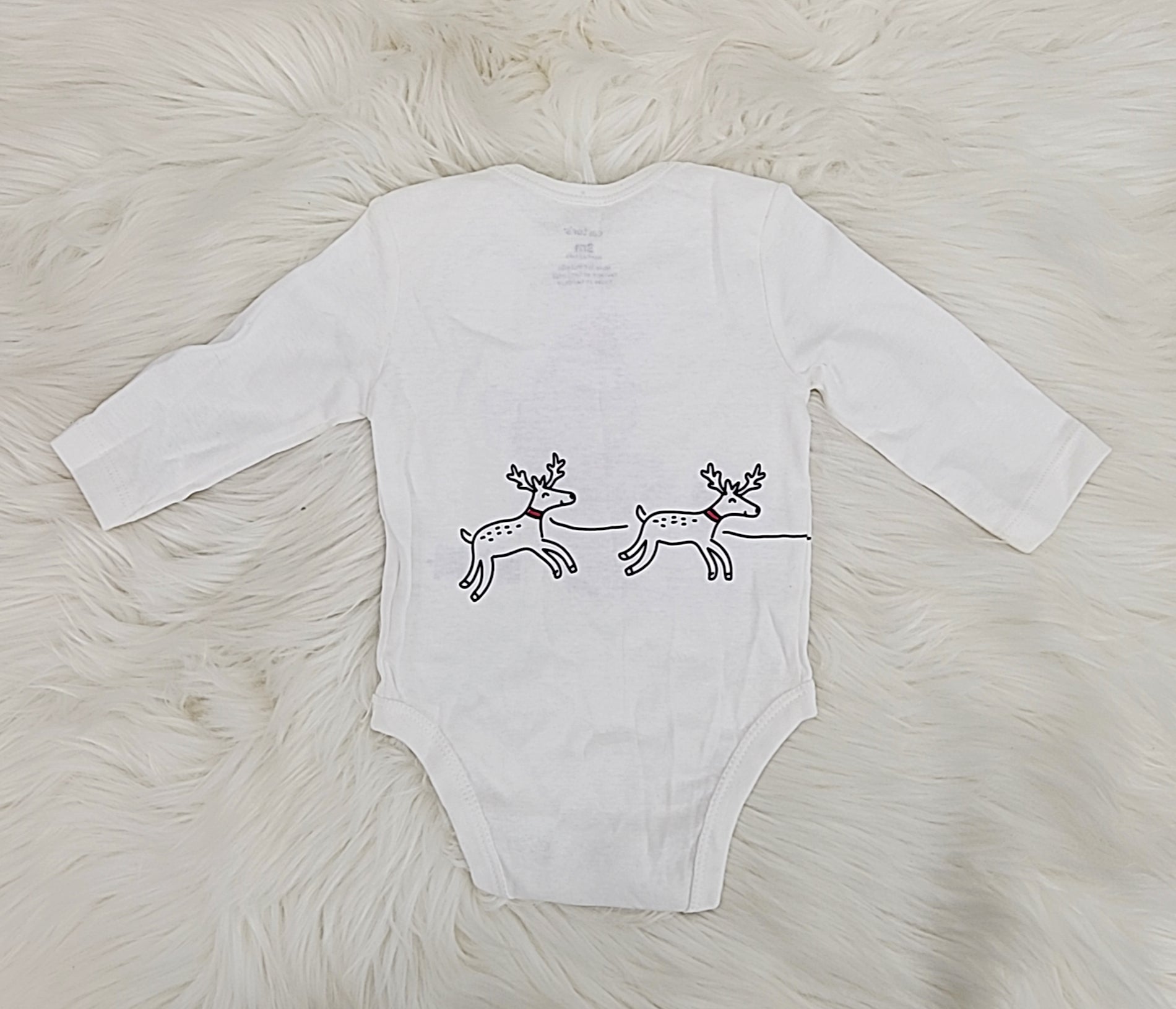 Carter's Infant Bodysuits White – White Santa Bodysuit – Infant/3Months