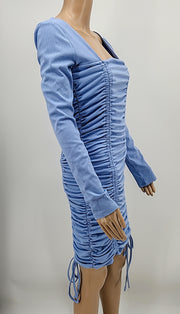 Forever 21 Knit Dress Sho Light Blue, Size Large