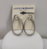 Lucky Brand Silver Oblong Hoop Earrings