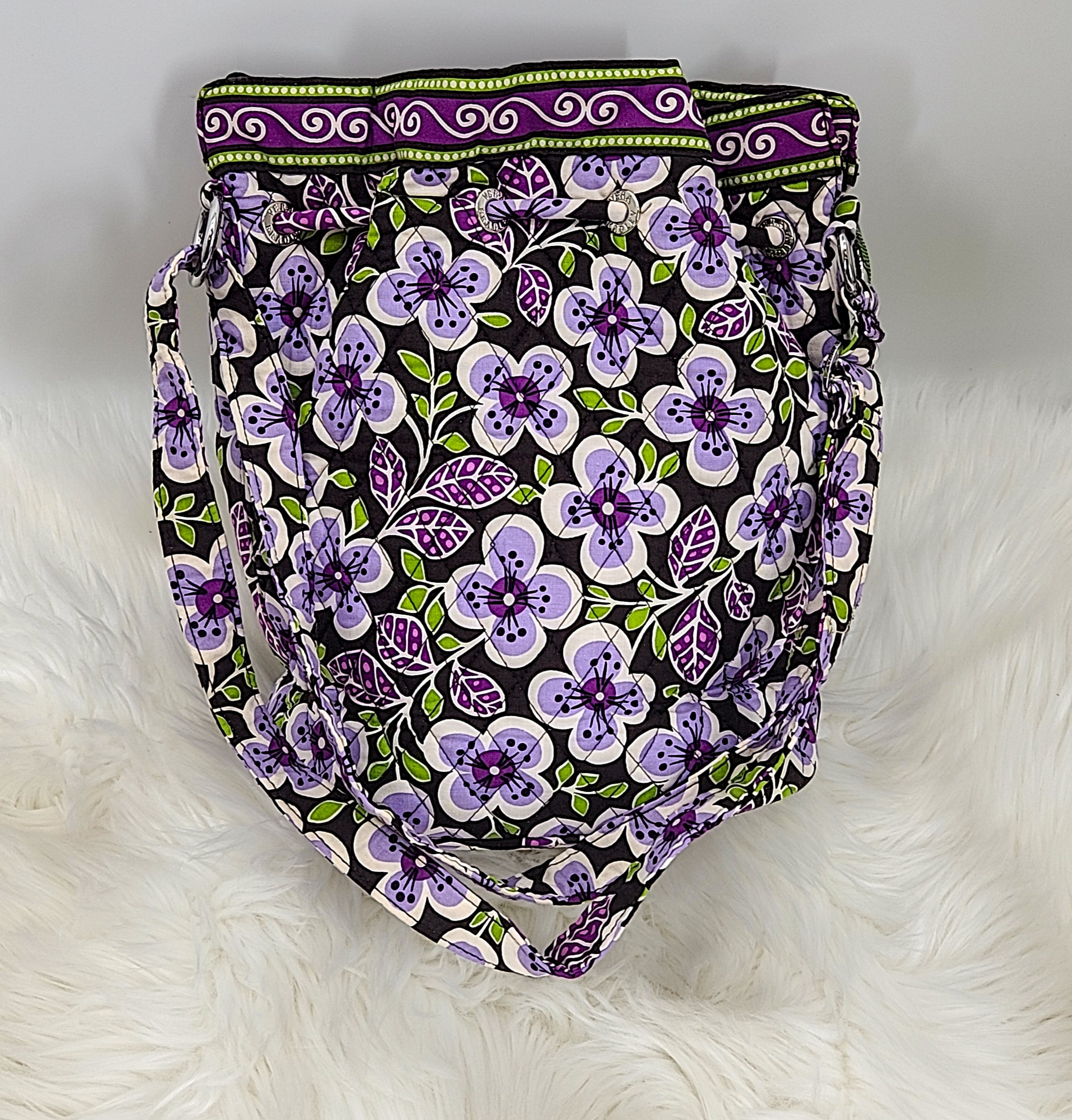 Vera Bradley Plum Petals Drawstring Crossbody Bag