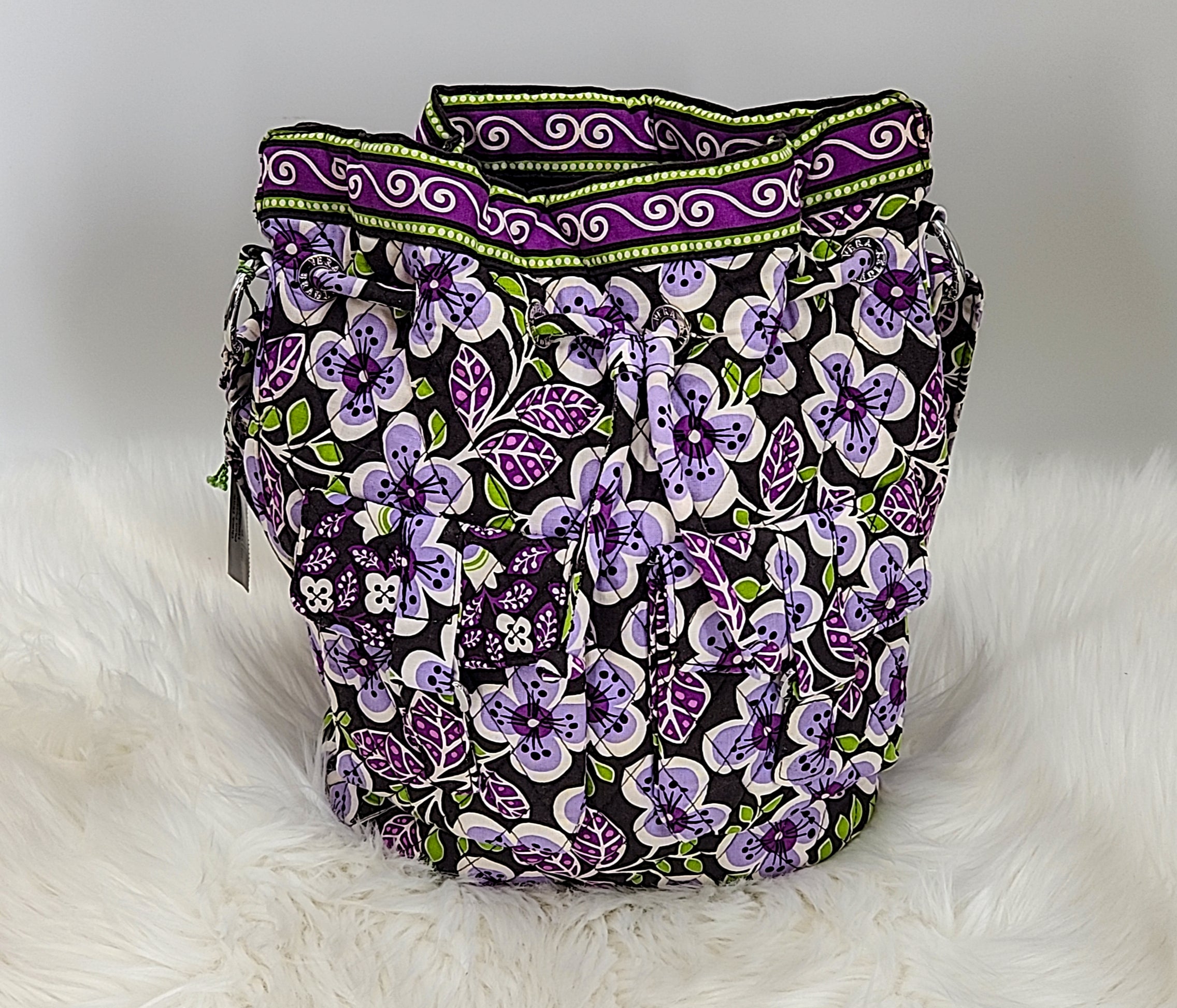 Vera Bradley Plum Petals Drawstring Crossbody Bag