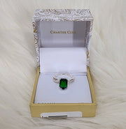 Charter Club Sterling Silver Emerald Fashion Ring, Size 9