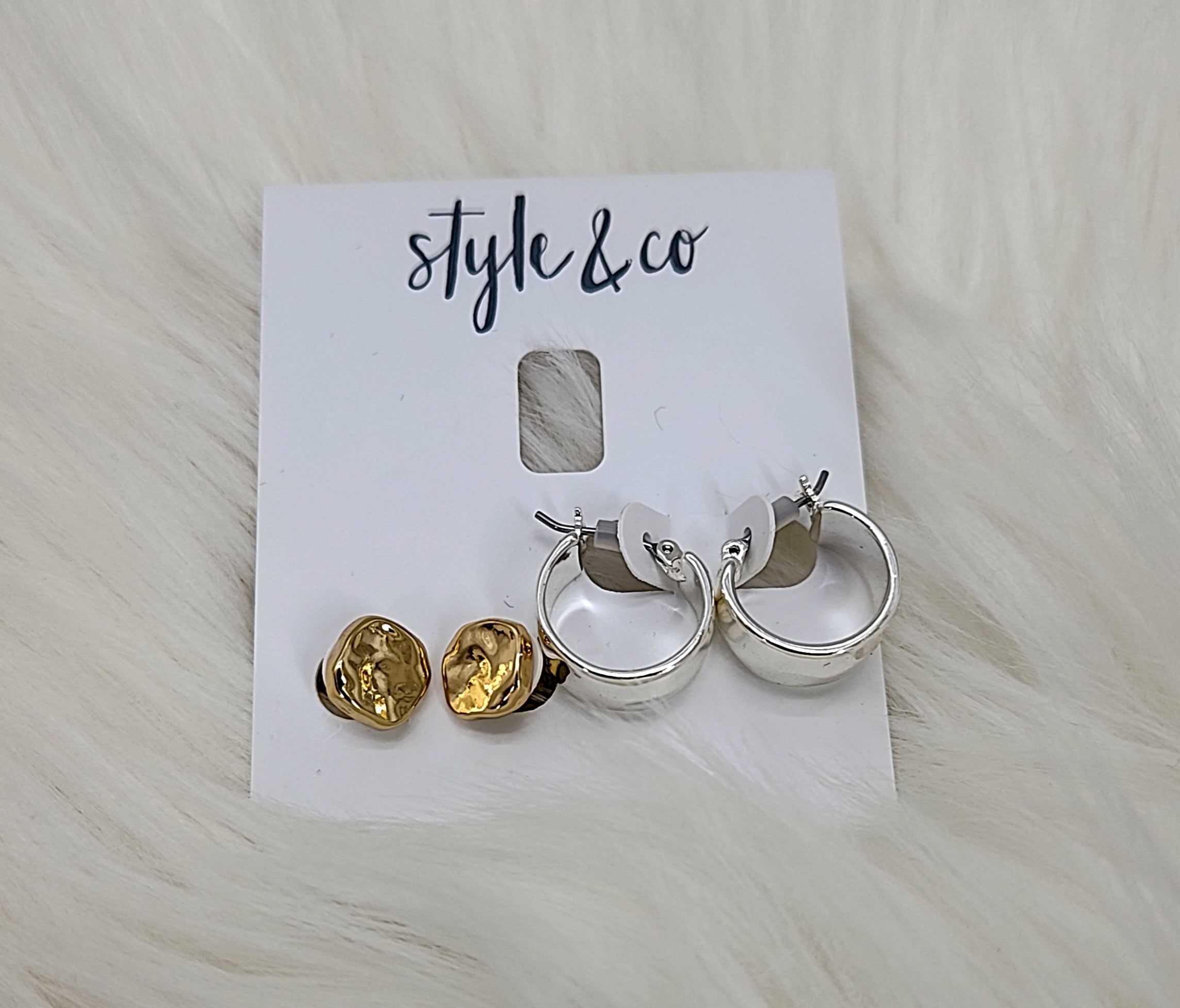 Style and Co Two-Tone 2-PC. Set Hoop Earrings