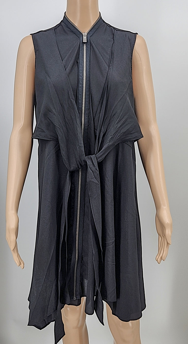 Kate and Mallory Black Zipper Front Dress, Size Medium