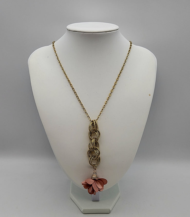 Inc Gold-Tone Color Bead and Flower Lariat Necklace