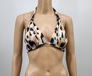 Bar III Leopard Printed Halter Bikini Top, Size Small