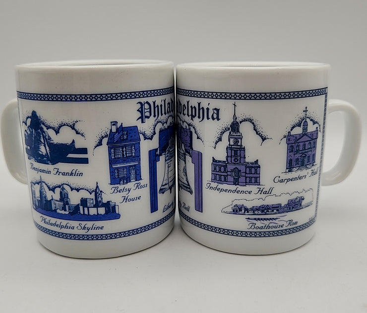 Philadelphia Liberty Bell Espresso Coffee Mug Set Historical Sites