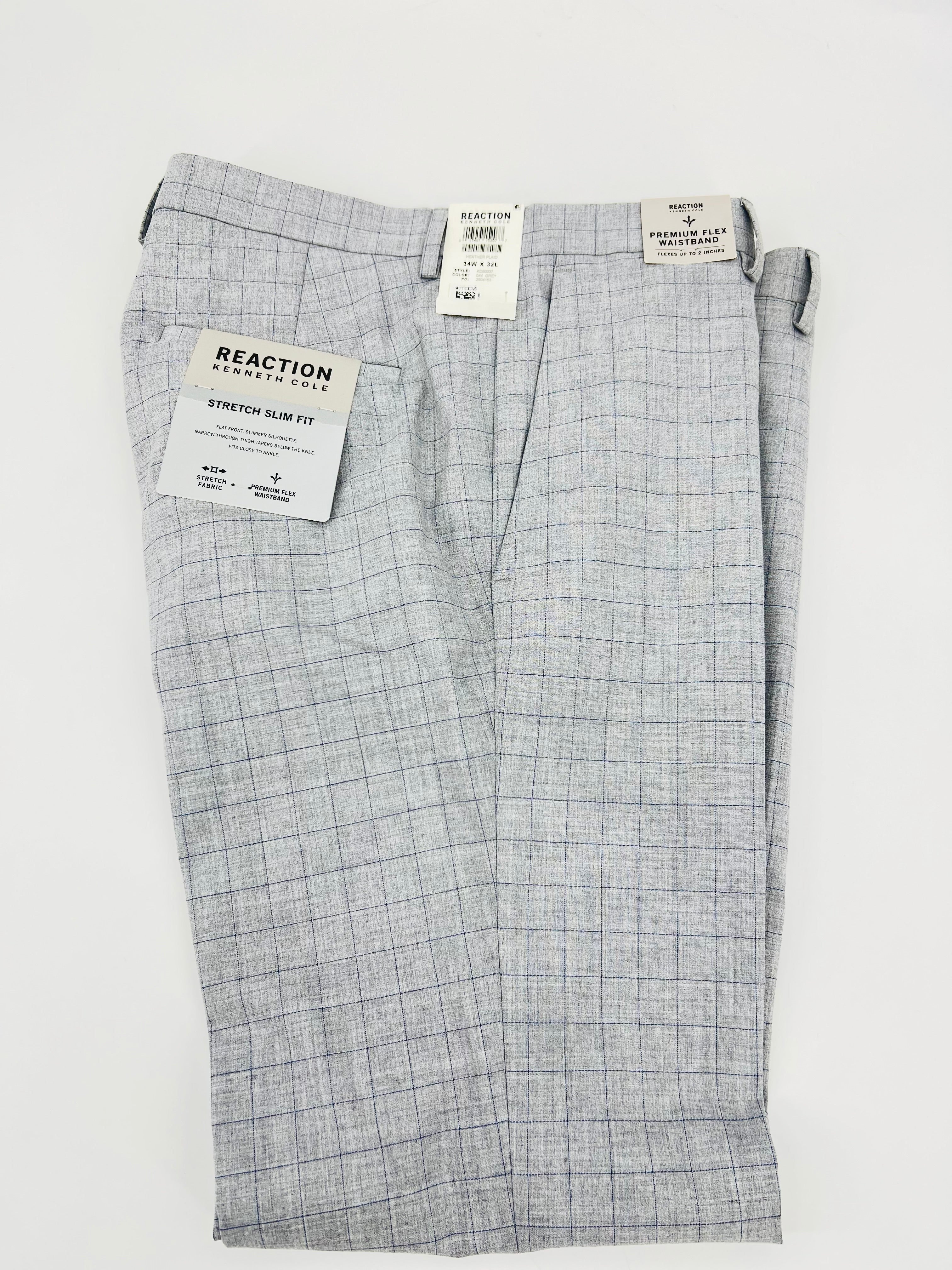 Kenneth Cole Mens Slim Fit Flex Dress Pants, Size 34WX32L