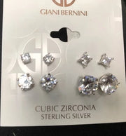 Giani Bernini Cubic Zirconia Stud Set in18k Gold Over Sterling Silver