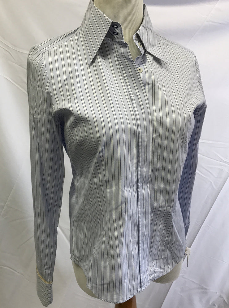 Tommy Hilfiger Women Long Sleeve Stripe Button Down Shirt Size 6