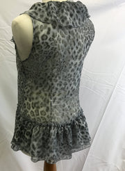 New York and company blouse see thru blue cheetah print, Size Small