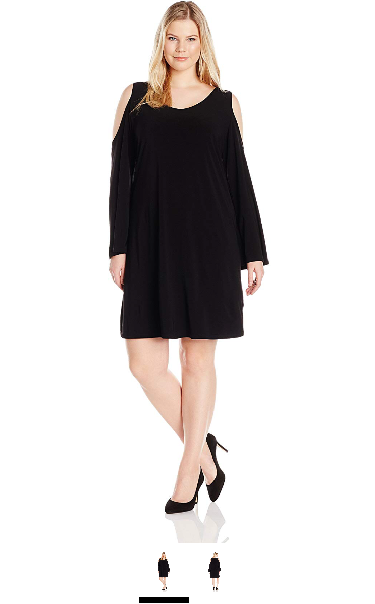 Tiana B Women's Plus Size Solid Jersey Cold Shoulder Dress, Size 3X