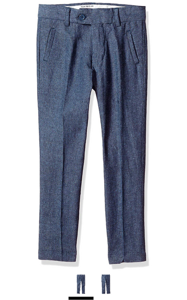 Isaac Mizrahi Toddler Boy's Slim Linen Chambray Pants, Slate, Size 2