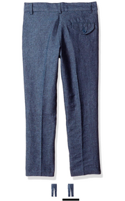 Isaac Mizrahi Toddler Boy's Slim Linen Chambray Pants, Slate, Size 2