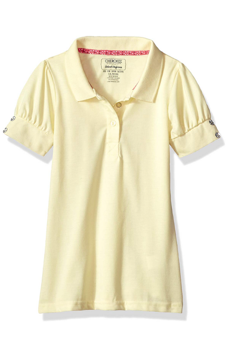 Cherokee Girls Uniform-Short Sleeve Jersey Polo, Size 14/16