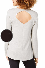 Ideology Women's Cutout-Back Long Sleeve Knit T-Shirt, Choose Sz/Color