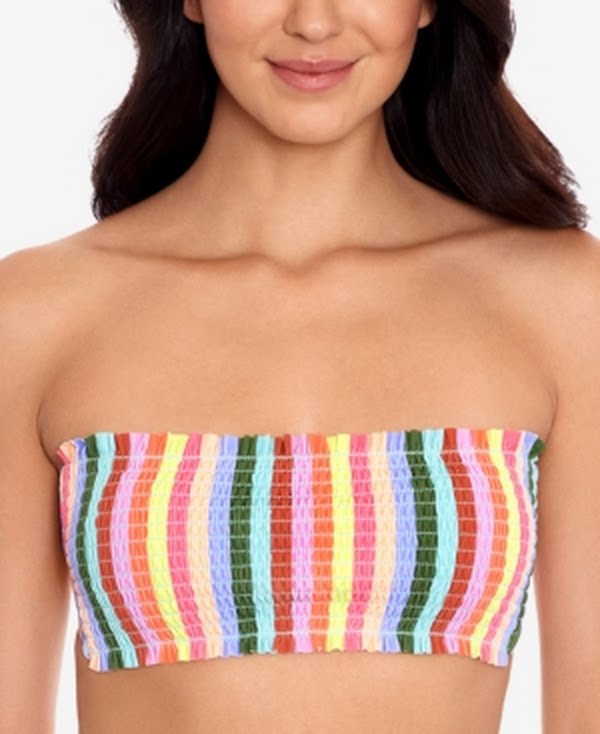 Salt + Cove Cabana Smocked Bandeau Bikini Top