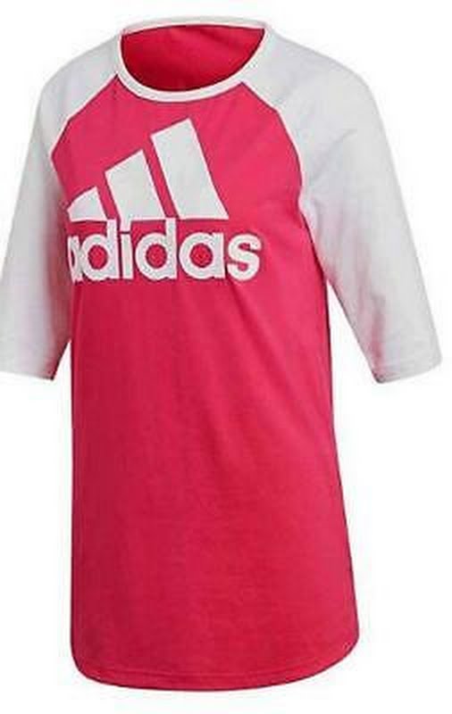 Adidas Women's Cotton 3/4-Sleeve Baseball T-Shirt, Size Smal